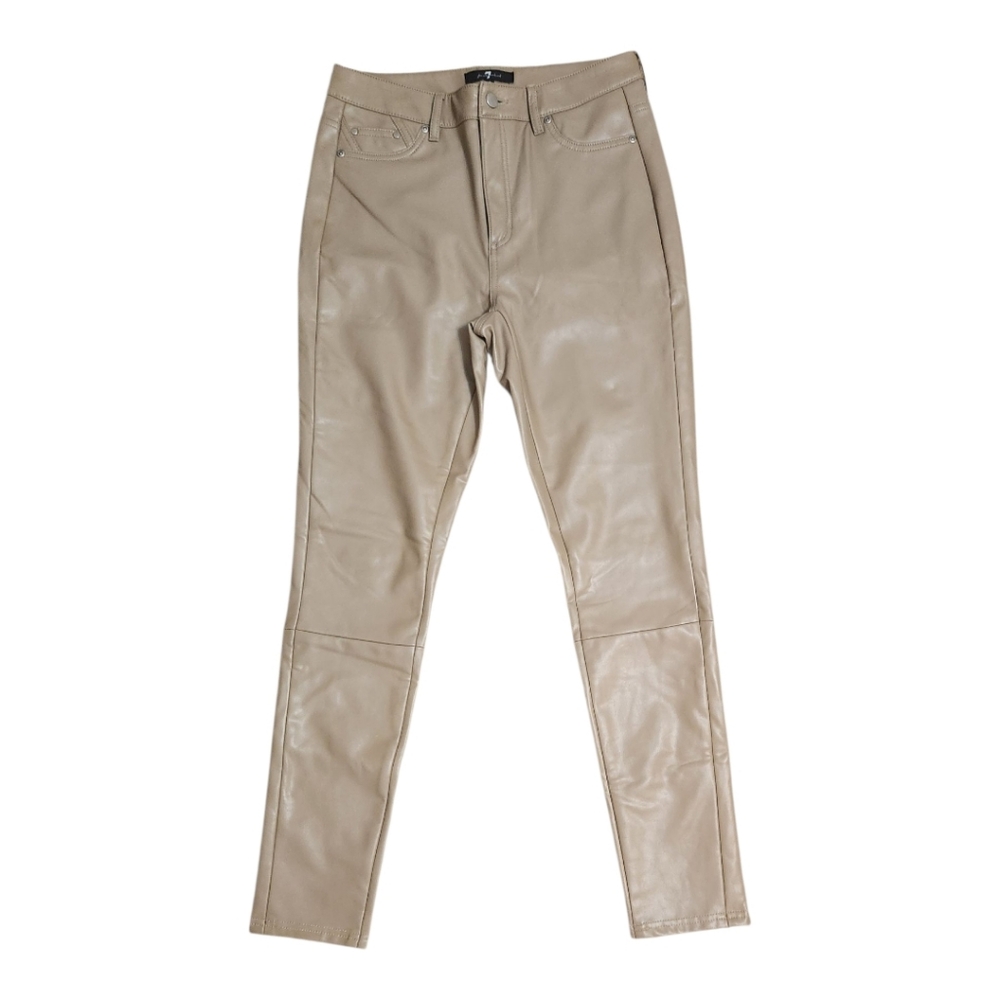 7 For All Man Kind Tan  Faux Leather Pants